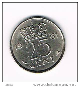 NEDERLAND  25  CENTS  1961  JULIANA - 1948-1980 : Juliana