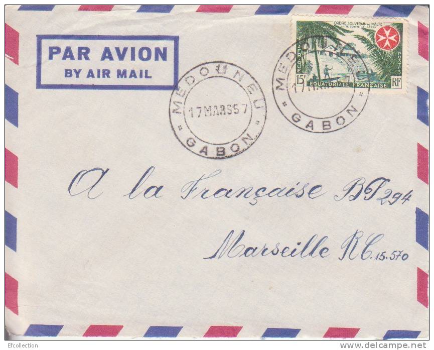 MEDOUNEU ( PETIT BUREAU ) TRANSIT > LIBREVILLE - GABON - Colonies Francaises - Lettre - Marcophilie - Lettres & Documents