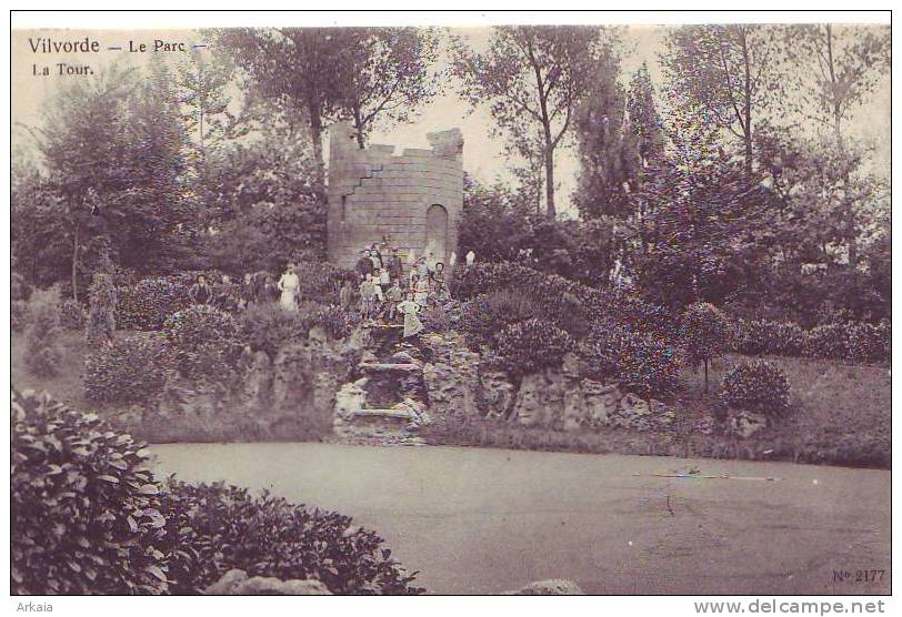 VILVORDE = Le Parc - La Tour - Carte Animée  (1908) - Vilvoorde