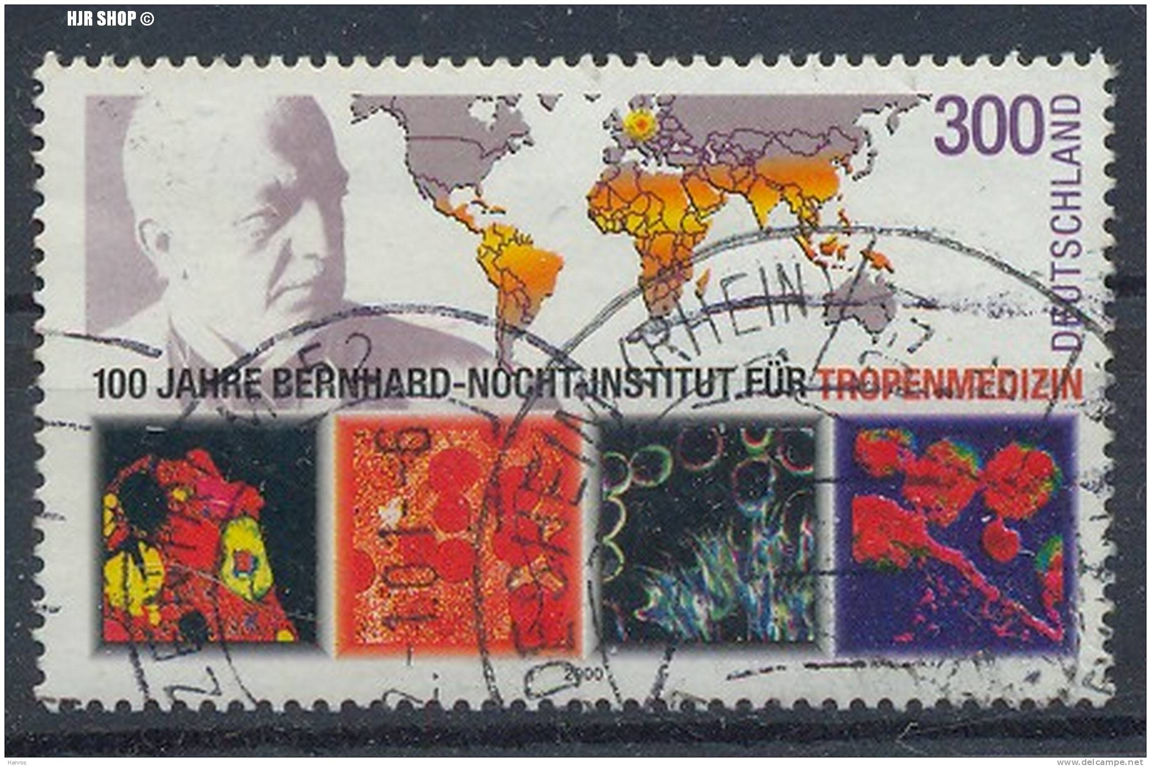 2000, 14.Sept. 100 Jahre Bernhard-Nocht-Institut, MiNr. 2136 300Pf, Gest., Zustand: Sehr Gut - Gebruikt