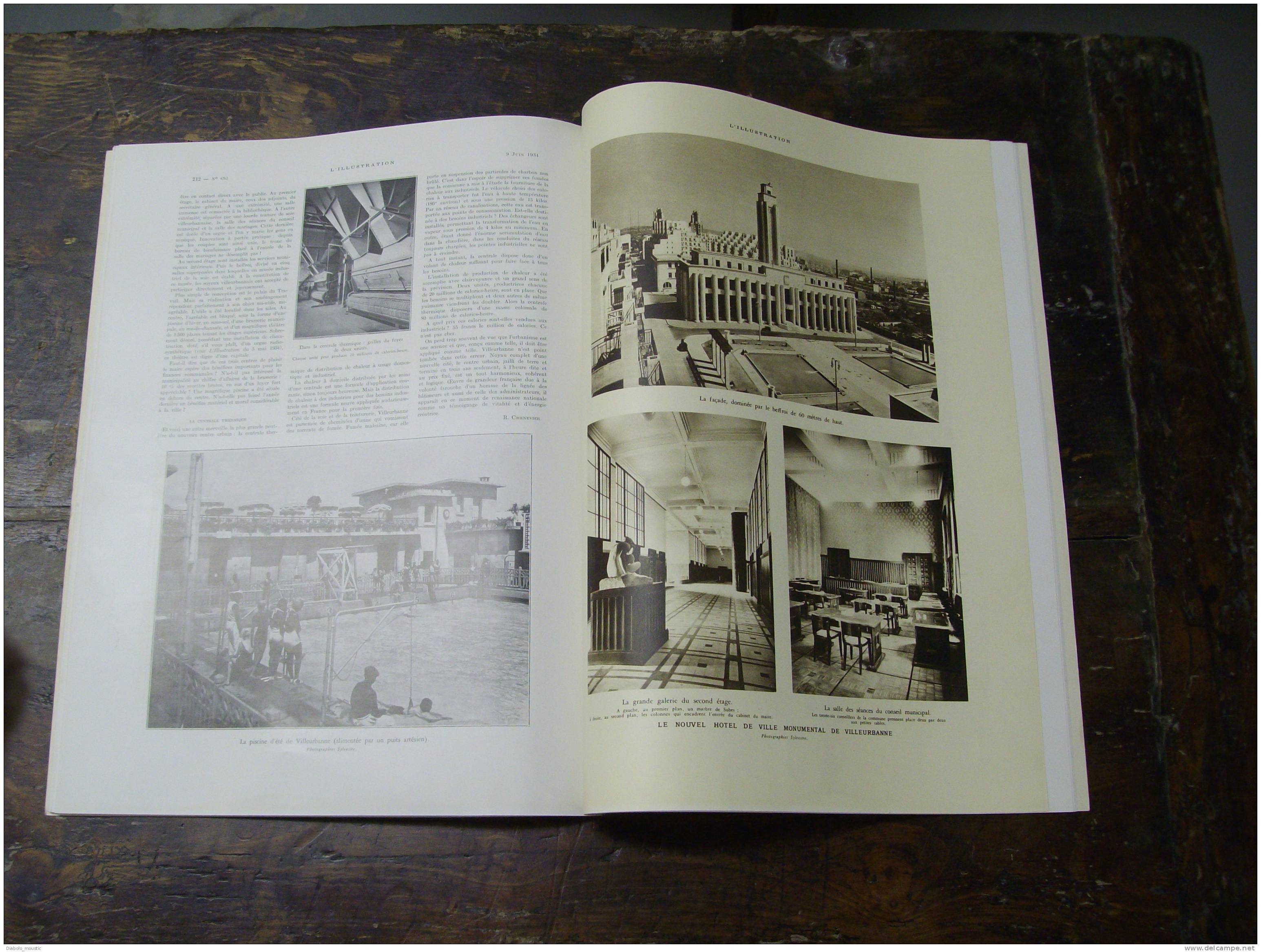 1934 Mussolini  au forum romain ;Croiseur FOCH vu du croiseur TOURVILLE ;Le centre hurbain VILLEURBANNE; Chicago en feu