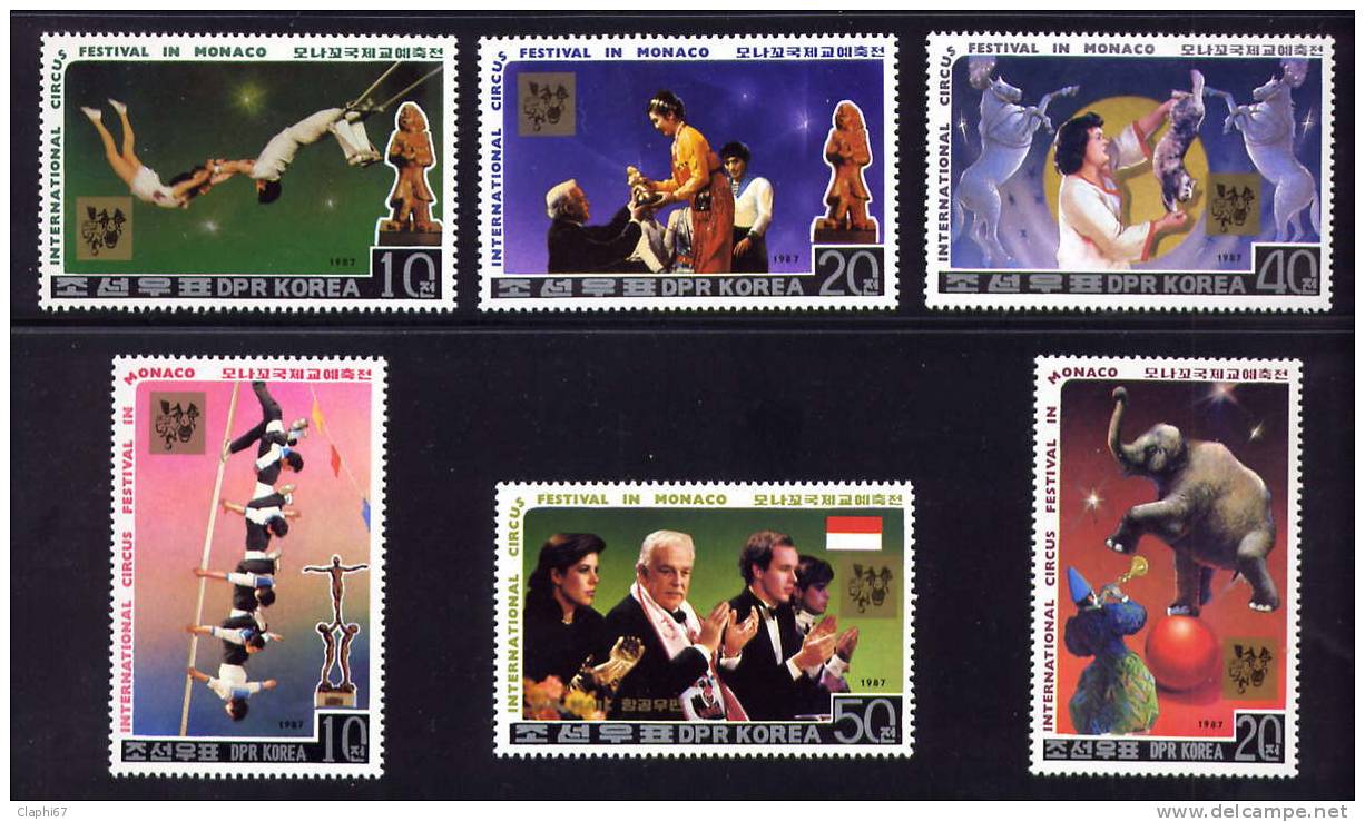 Corée Du Nord, Série Festival Du Cirque De Monaco De 1987 En Neuf ** MNH - Circo