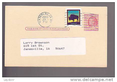 Postal Card - Franklin - Cedar Valley Stamp Club - 2001-10