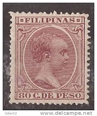 FPLN130-3602TAL.Philpinnes.Alfonso  Xlll.FILIPINAS ESPAÑOL.1896/7.(Ed  130**) Sin Charnela.MAGNIFICO - Nuovi