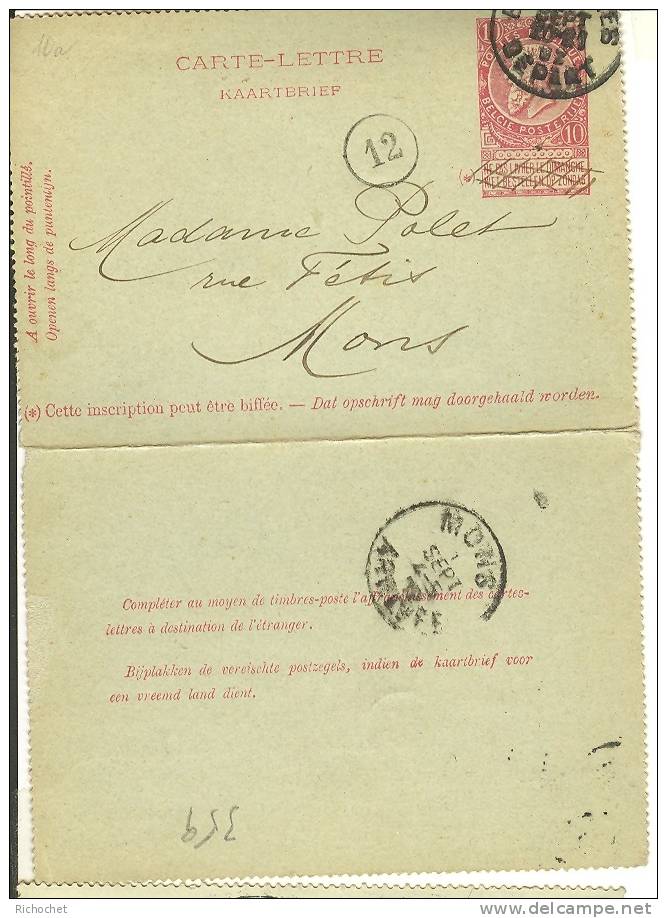 Belgique Cartes-Lettres N° 10 A Obl. - Cartes-lettres