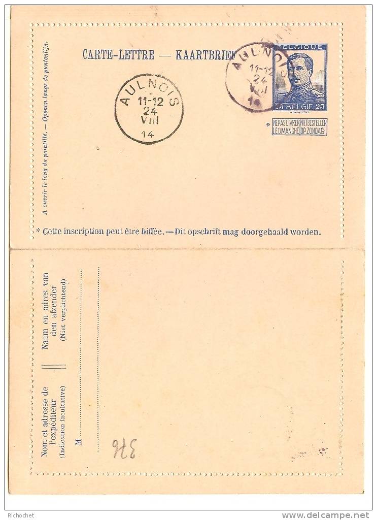 Belgique Cartes-Lettres N° 19 Obl. - Postbladen