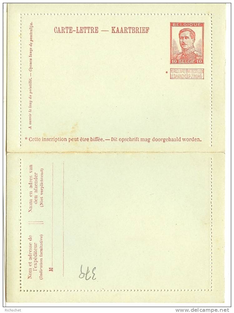 Belgique Cartes-Lettres N° 18 ** - Carte-Lettere