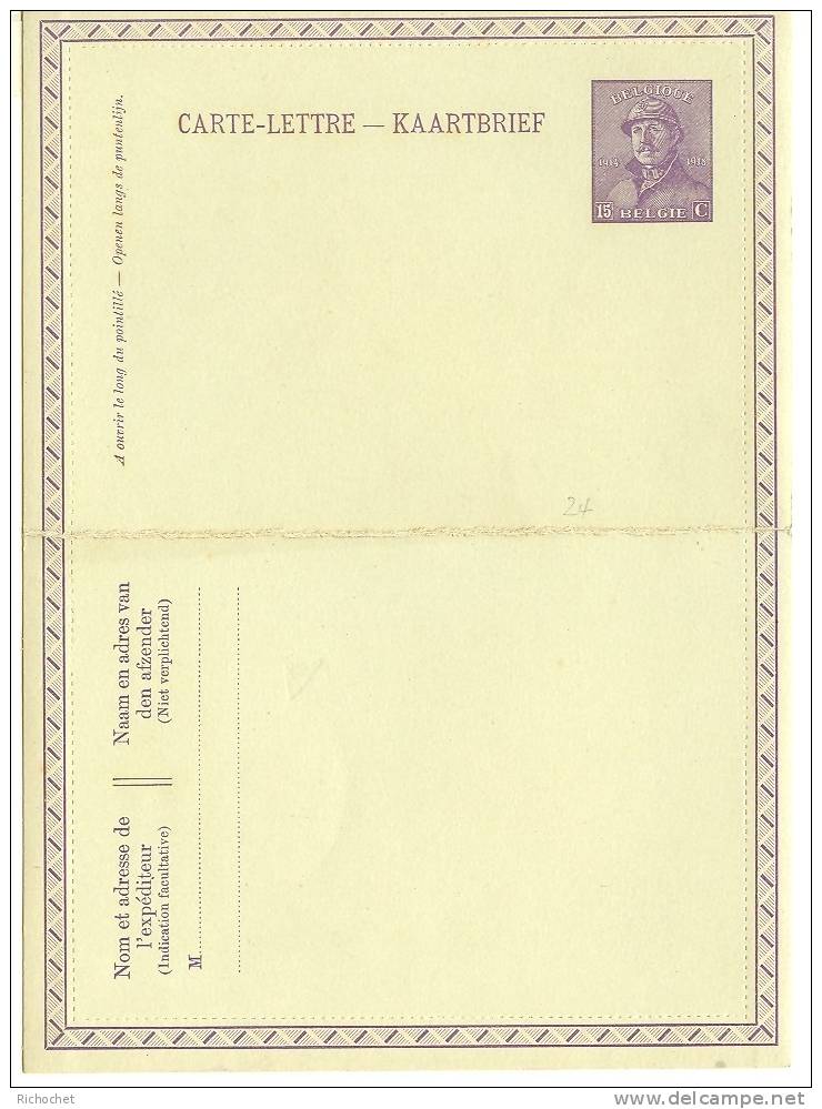 Belgique Cartes-Lettres N° 24 ** - Cartes-lettres