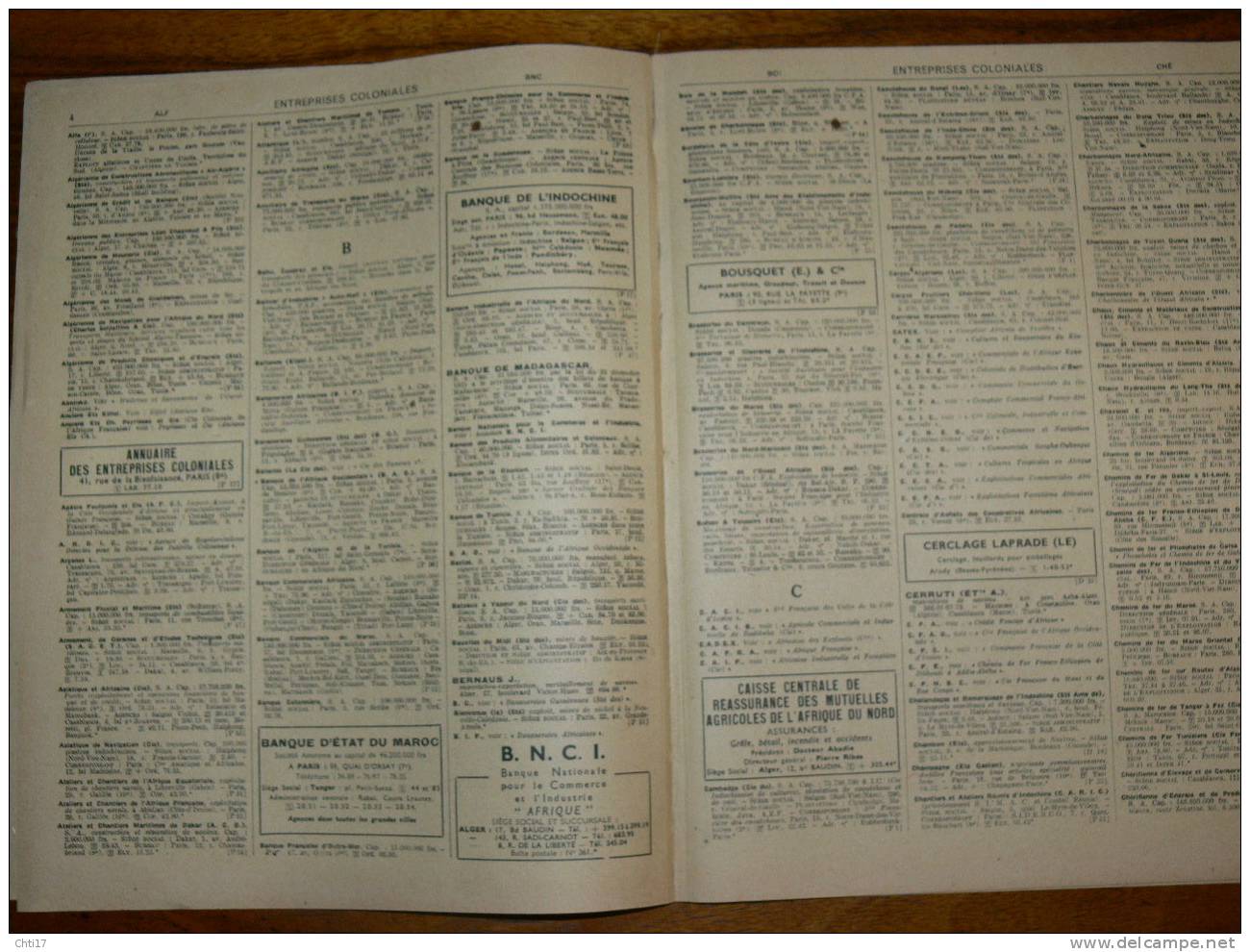 LISTE DES ENTREPRISES COLONIALES  FRANCAISES COMMERCE INDUSTRIE AGRICULTURE  ANNUAIRE BOTTIN 1951 - Annuaires Téléphoniques