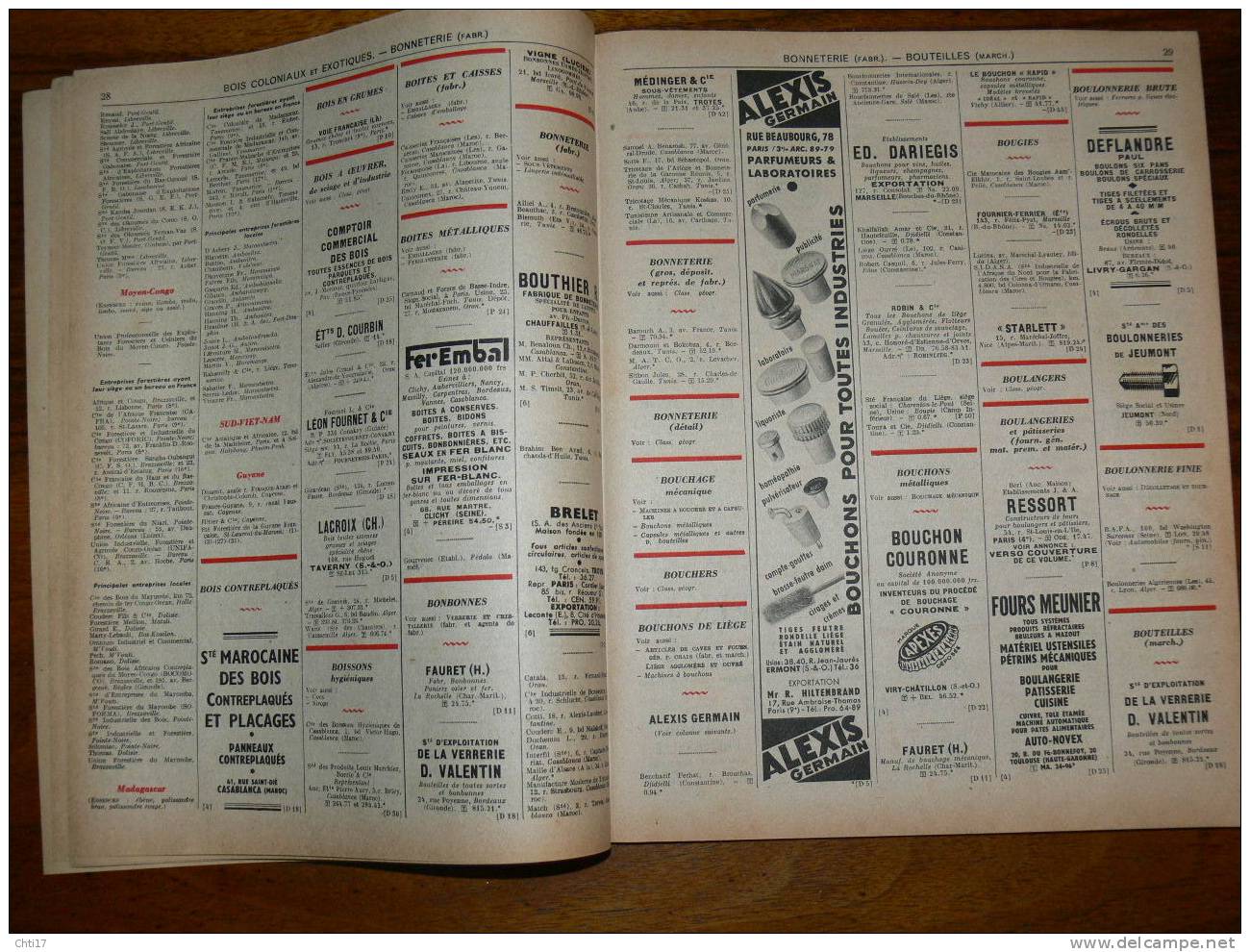 LISTE DES ENTREPRISES COLONIALES  FRANCAISES COMMERCE INDUSTRIE AGRICULTURE  ANNUAIRE BOTTIN 1951 - Directorios Telefónicos