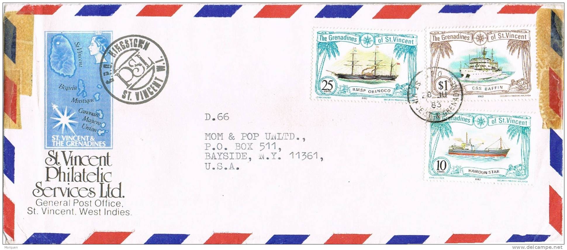 12916. Carta Aerea St. Vincent Y Grenadines 1983. Ships. Barcos - St.Vincent & Grenadines