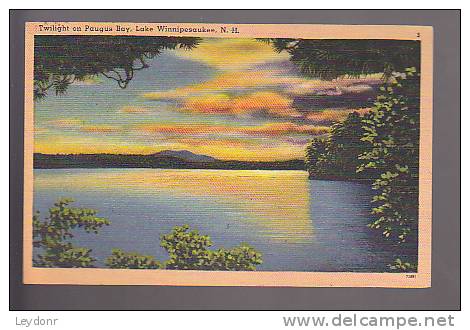 Twilight On Paugus Bay, Lake Winnipesaukee, New Hampshire - Postmarked AltonBay - White Mountains