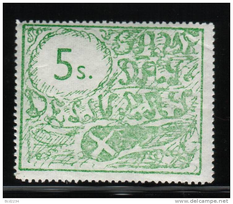 GREAT BRITAIN GB 1971 POSTAL STRIKE MAIL GREENOCK SCOTLAND SAME DAY DELIVERY SERVICE 5s LIGHT GREEN PERFORATED NHM - Fantasie Vignetten