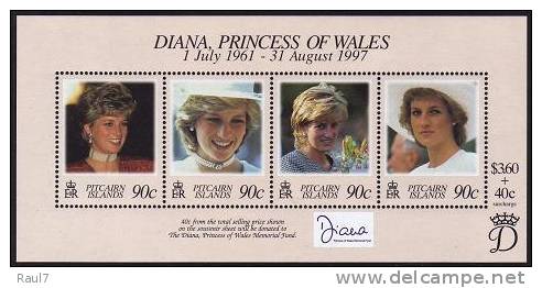 PITCAIRN  - Hommage A Lady Diana - BF Neufs*** ( MNH ) - Pitcairn Islands
