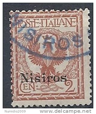 1912 EGEO NISIRO USATO AQUILA 2 CENT - RR9441 - Aegean (Nisiro)