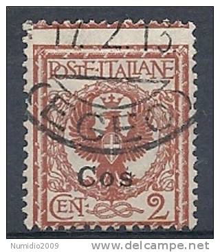 1912 EGEO COO USATO AQUILA 2 CENT - RR9443 - Egée (Coo)