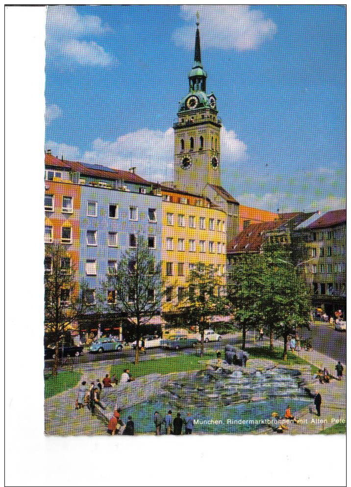 München - Rindermarktbrunnen Mit Alten Peter - Gel. - Muenchen