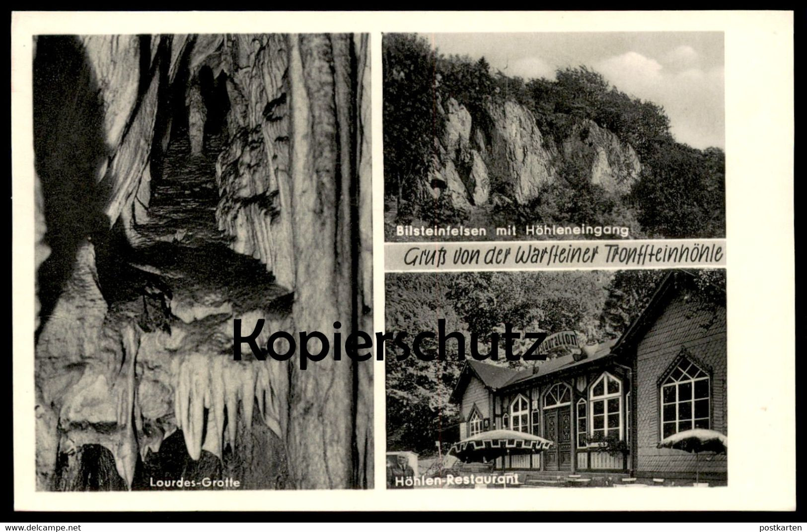 ALTE POSTKARTE GRUSS VON DER WARSTEINER TROPFSTEINHÖHLE WARSTEIN LOURDES-GROTTE BILSTEINFELSEN Grotte Cave Cpa Postcard - Warstein