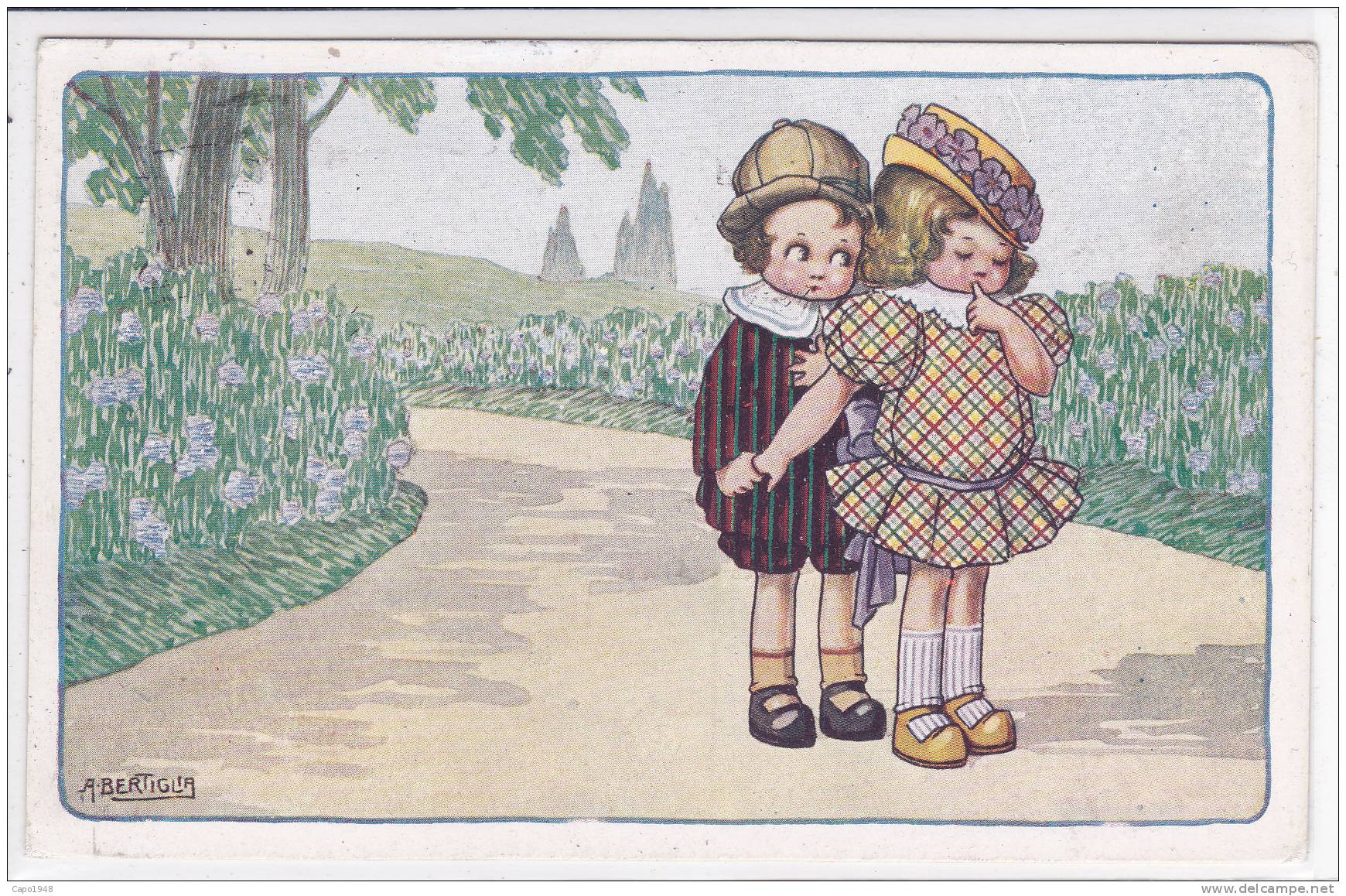 CARD BERTIGLIA  BIMBI  INNAMORATI ROMANTICISMO -FP-V-2- 0882-12557 - Bertiglia, A.