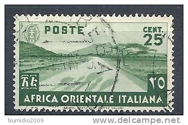 1938 AFRICA ORIENTALE ITALIANA USATO SOGGETTI VARI 25 CENT - RR9450 - Afrique Orientale Italienne