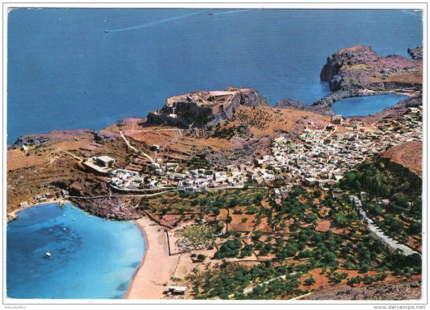 GRECE/GREECE/GRECIA - RHODES - VIEW OF LINDOS / THEMATIC STAMP-FLOWER/INSTRUMENTS - Grecia