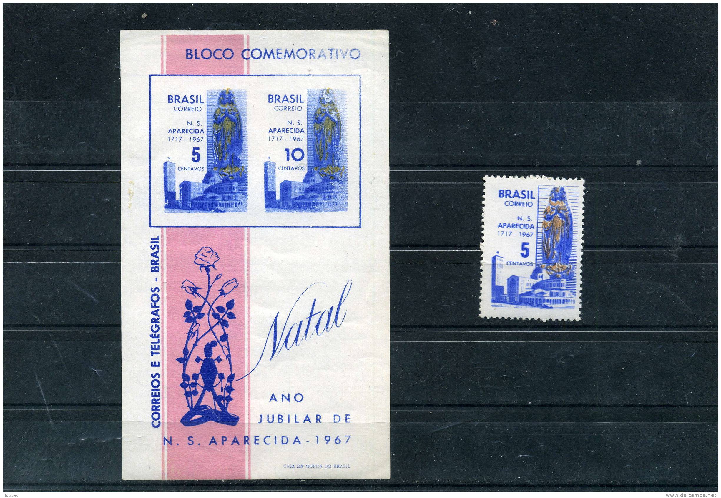 BRESIL 834 + BF19 ** 250èm Anniversaire De Notre Dame Aparecida - Unused Stamps
