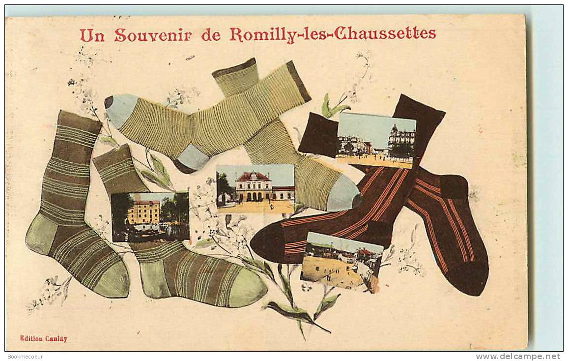 UN SOUVENIR DE ROMILLY LES CHAUSETTES    VOYAGEE TIMBREE - Romilly-sur-Seine