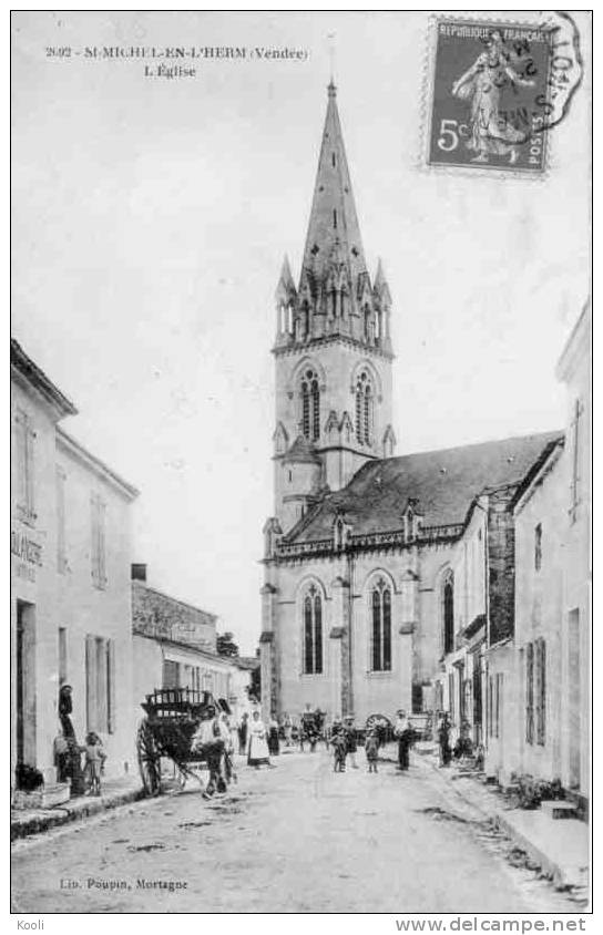 85Z07-D-14- SAINT-MICHEN-EN-L'HERM - L'église  - Lib. Poupin Mortagne - Saint Michel En L'Herm