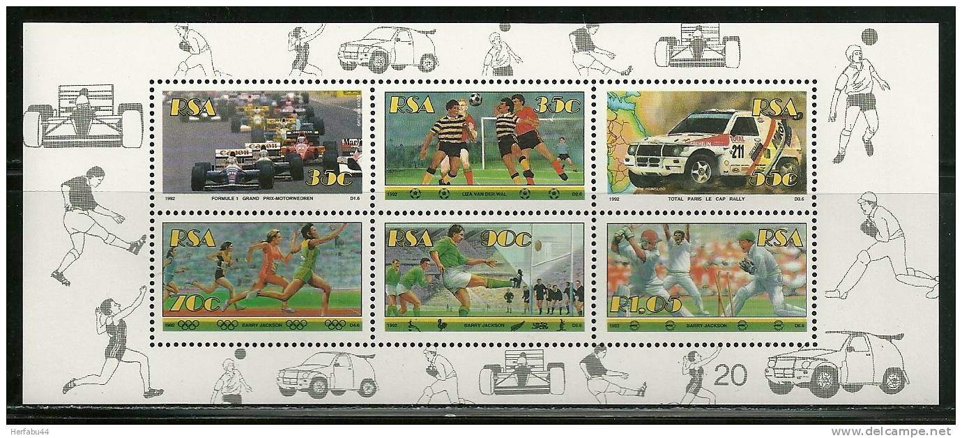 South Africa       "Sports"      Souvenir Sheet Of 6     SC# 839a  MNH** - Ungebraucht