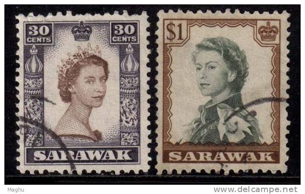 Sarawak Used 1955, QE II - Sarawak (...-1963)
