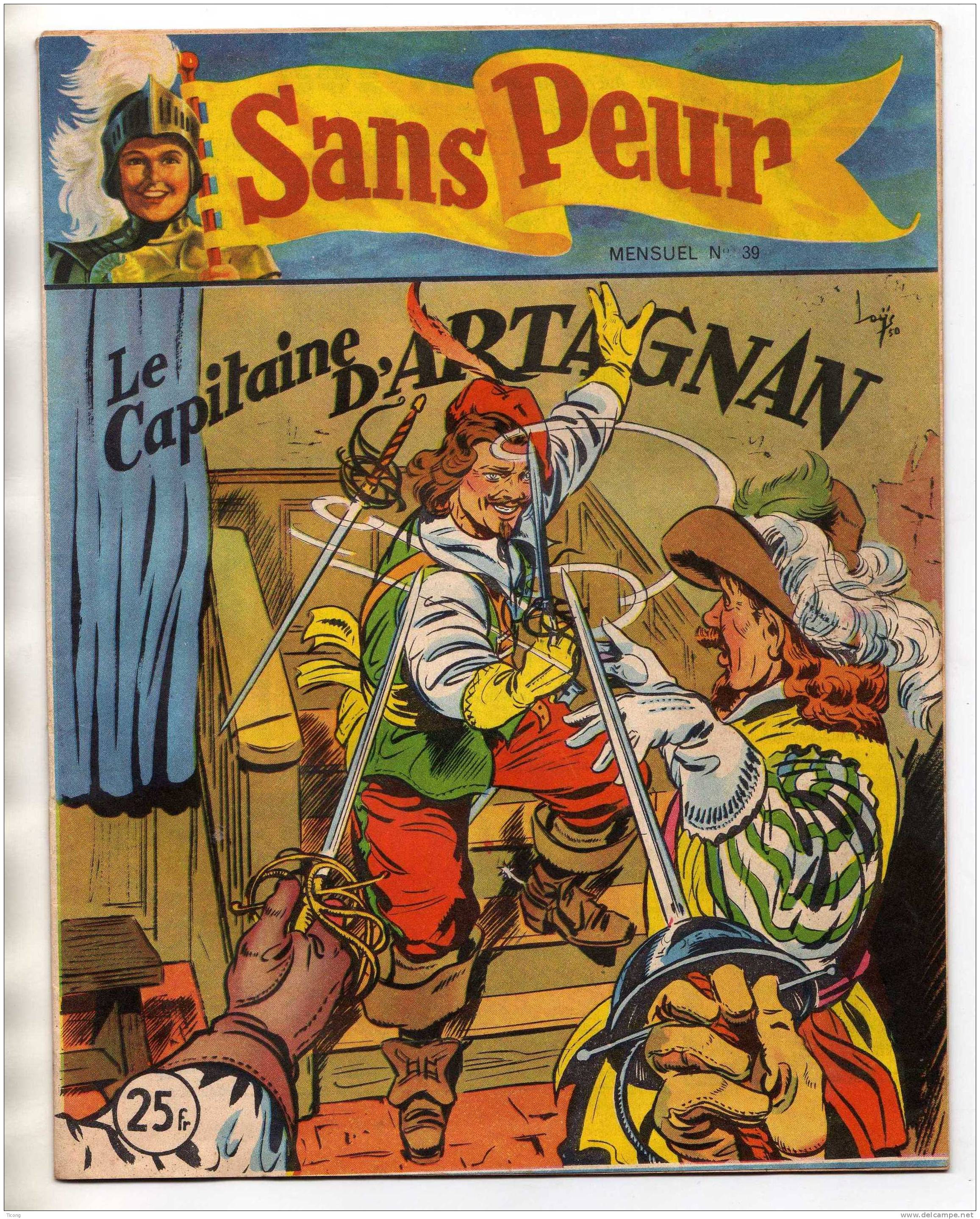 BD SANS PEUR NUMERO 39 DE 1954 - LE CAPITAINE D ARTAGNAN, SIN SOU LE PETIT SIOUX, EDITIONS GENERALES PARIS - RARE - Colecciones Completas