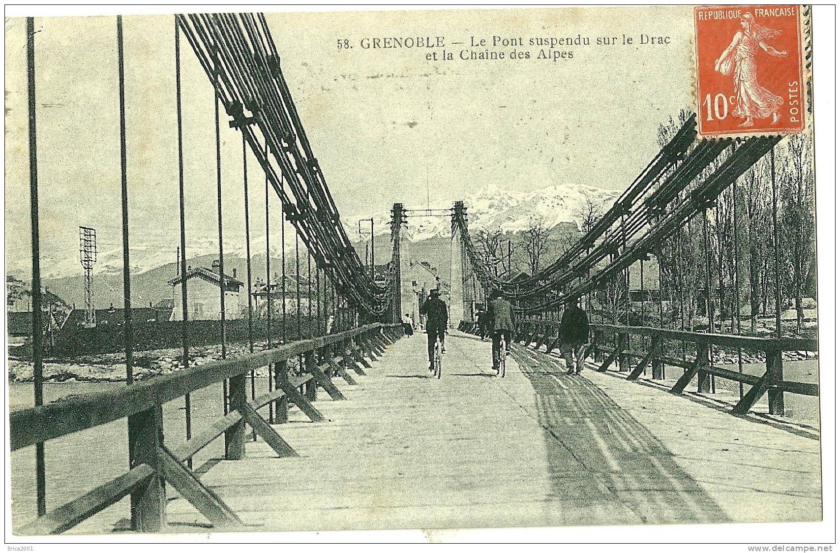 Grenoble.le Pont Suspendu Sur Le Drac. - Grenoble