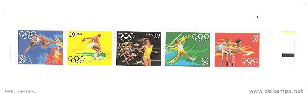 56167)blocco USA 1991 Serie Olimpiadi Di Barcellona -numero 1957-1961 - 3. 1981-...
