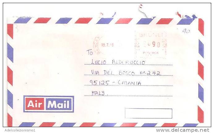 56189)lettera Aerea Del Brunei Con Un Valore Più Annullo 19/7/1993 - Brunei (1984-...)