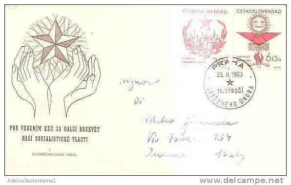 56191)lettera F.D.C. Cecoslovacca Con Due Valori Più Annullo 25/2/1963 - FDC