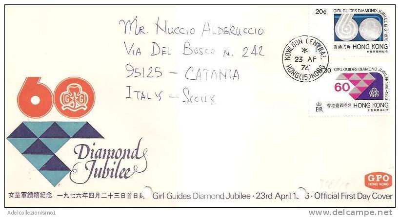 56200)lettera F.D.C. Cinese Con Due Valori Più Annullo 23.04.1976 - ...-1979