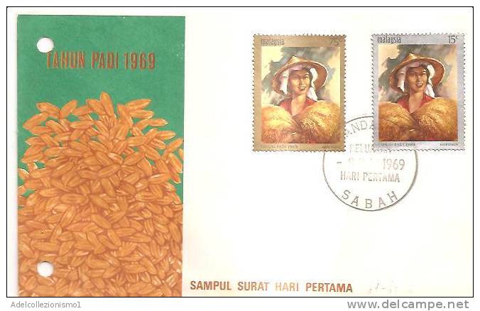 56228)lettera F.D.C. Malesia 1969 Con Due Valori Più Annullo 8/12/1969 - Malesia (1964-...)