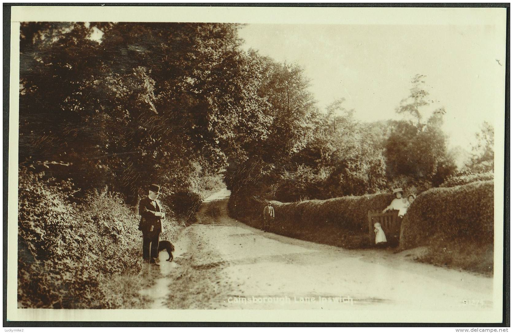 "Gainsborough Lane, Ipswich".  C1910.  Real Photo-postcard. - Ipswich