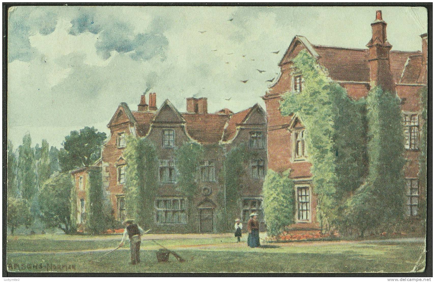 Postcard 1905 BILDESTON Sq.circle On  The Mansion Christchurch Park Ipswich  Based On A Painting By Parsons Norman - Ipswich