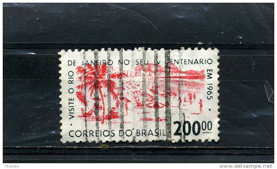 BRESIL 761° 200cr Noir Et Rouge 4ème Centenaire De Rio De Janeiro (10% De La Cote + 0,25) - Oblitérés