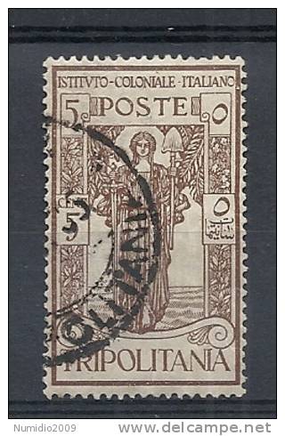 1926 TRIPOLITANIA USATO PRO ISTITUTO COLONIALE 5 CENT - RR9467 - Tripolitania