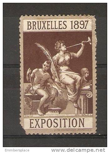 BELGIUM - 1897 VIGNETTE BRUSSELS EXPOSITION (NO GUM, DAMAGED CORNER) - Erinnophilie [E]