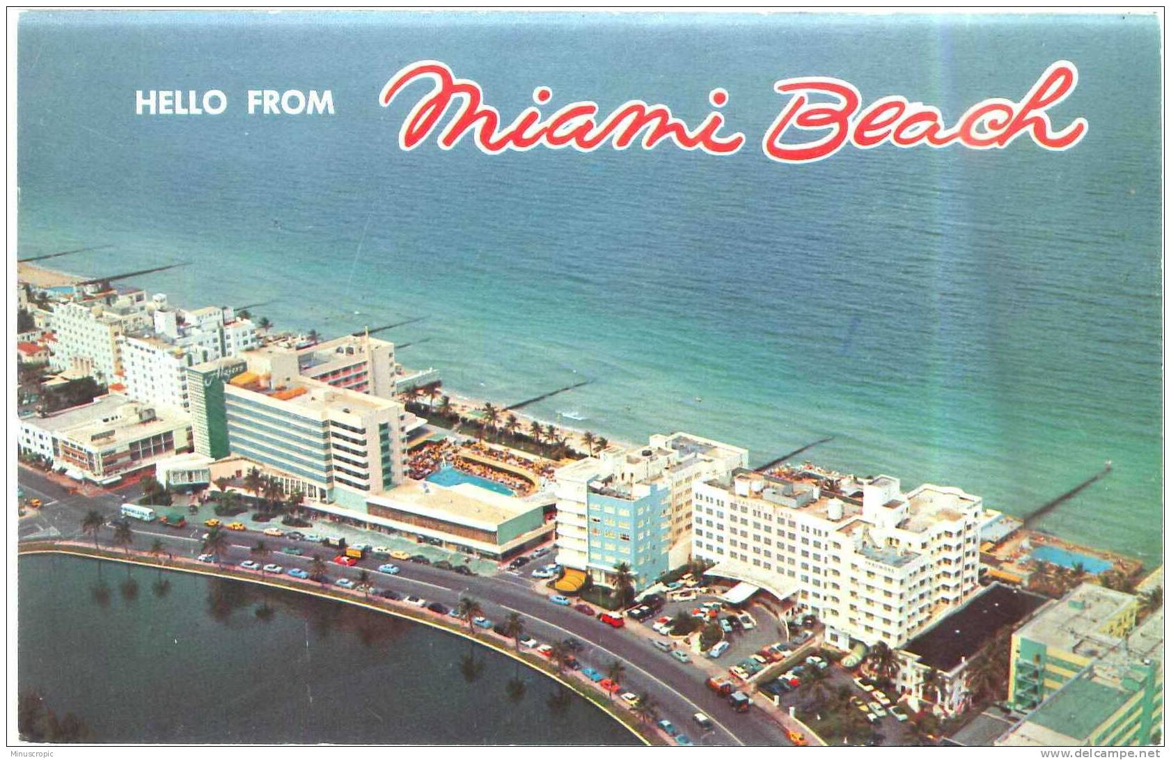 CPSM USA - Airview Of The Fabulous Hotels Along Miami Beach - Florida - Miami Beach