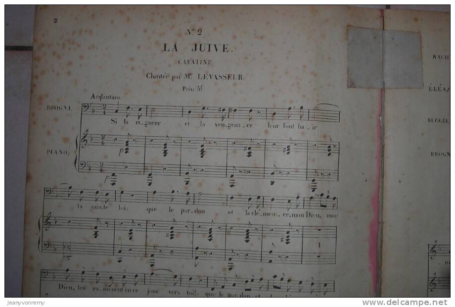 La Juive - Cavatine - Opéra En 5 Actes. N°2. - Partitions Musicales Anciennes