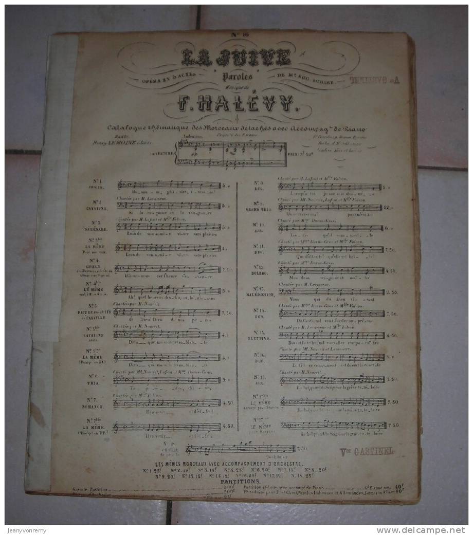 La Juive - Opéra En 5 Actes - N°16. - Partitions Musicales Anciennes