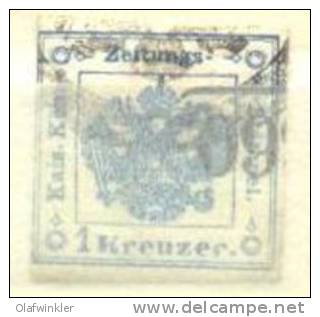 1858 1 Kreuzer Type II ANK 2IIa / Mi 2II / Sc PR2 / Y&T 1 Gestempelt/oblitere/used - Zeitungsmarken