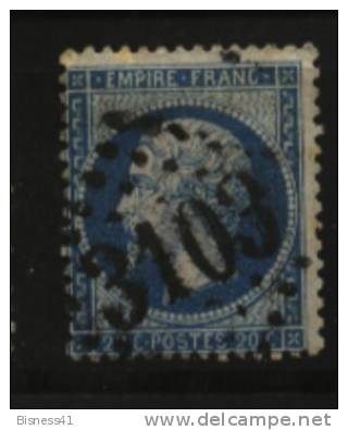 France N° 22 Oblitération GC ROS CHIFFRES  N° 3103  // REIMS - 1862 Napoleon III