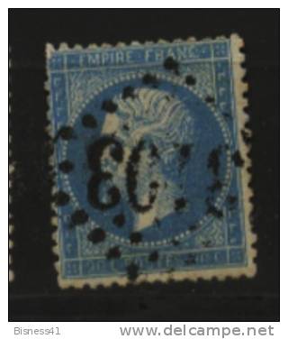 France, N° 22 Oblitération GC GROS CHIFFRES  N° 3103  // REIMS - 1862 Napoleon III