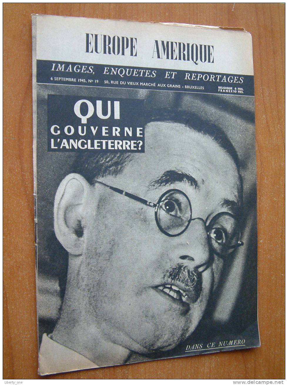 EUROPE AMERIQUE ( Images, Enquêtes Et Reportages ) Bruxelles N° 19 - 6 SEPT. 1945 ( Kijk Naar Détails Op De Foto´s ) ! - Autres & Non Classés