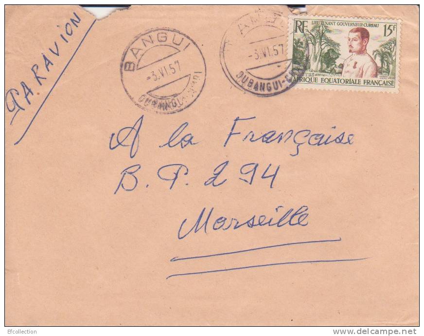 BANGUI - OUBANGUI - CHARI - 1957 - COLONIES FRANCAISES - LETTRE - MARCOPHILIE - Autres & Non Classés